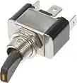 Vypínač kovový 12mm 30A / 12V s oranžovou LED - on/off Nejprodávanější