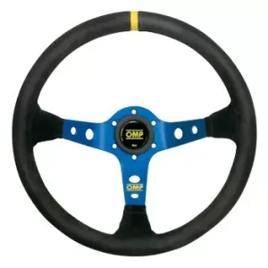 Volant OMP Corsica 350mm - černý/modrý - semiš Ověřený