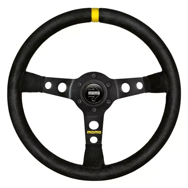 Finální Výprodej Volant Momo Modell 07 350mm - černý/černý - semiš