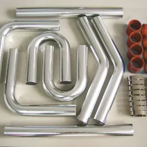 Univerzální set hadic a trubek pro intercooler - 57mm - červený Zlevněný