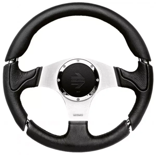 Hit Sezóny Volant Momo Millenium 350mm - černý/stříbrný - kůže