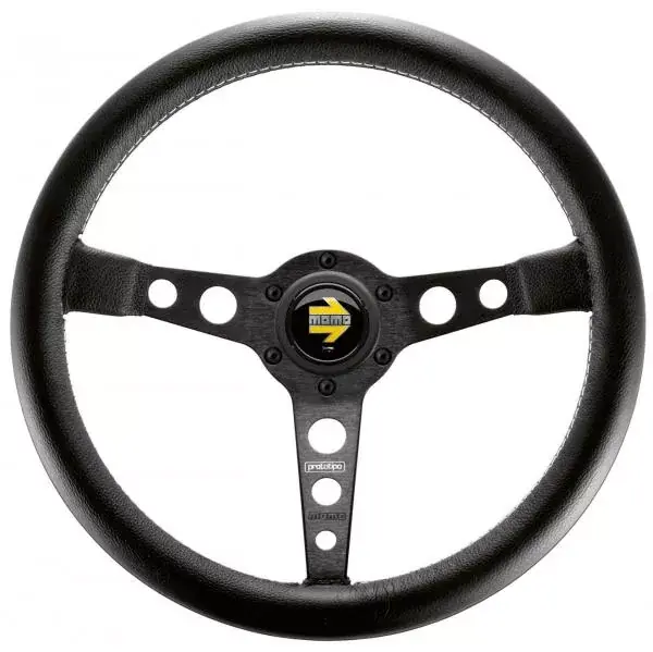 Finální Výprodej Volant Momo Prototipo 350mm - černý/černý - kůže