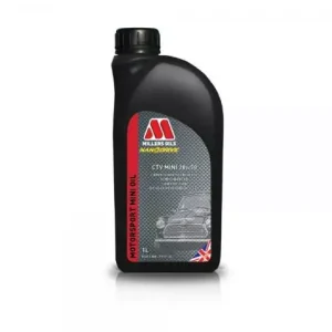 Závodní motorový olej Millers Oils Motorsport CTV 20w50 - 1l - polosyntetický olej pro společnou olejovou vanu - závodní Mini Zlevněný