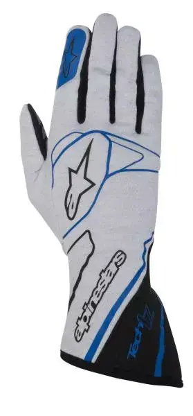 Hit Sezóny Závodní rukavice Alpinestars Tech 1Z - stříbrné/modré