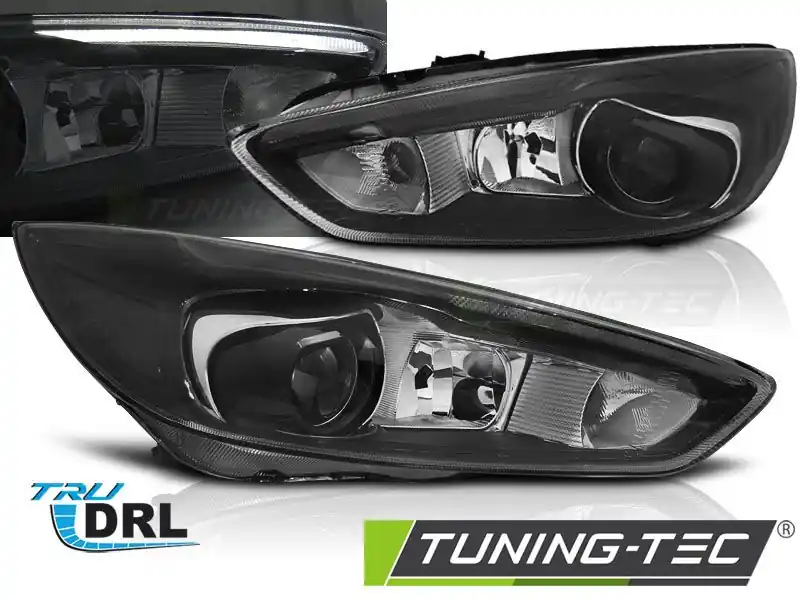 Ihned K Objednání Přední světla Ford Focus MK3 14-18 černá led DRL (LED OEM)