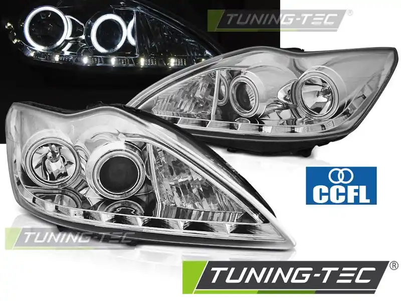 Přímo Od Výrobce Přední světla Ford Focus II 02/08-10 Angel Eyes CCFL chrom