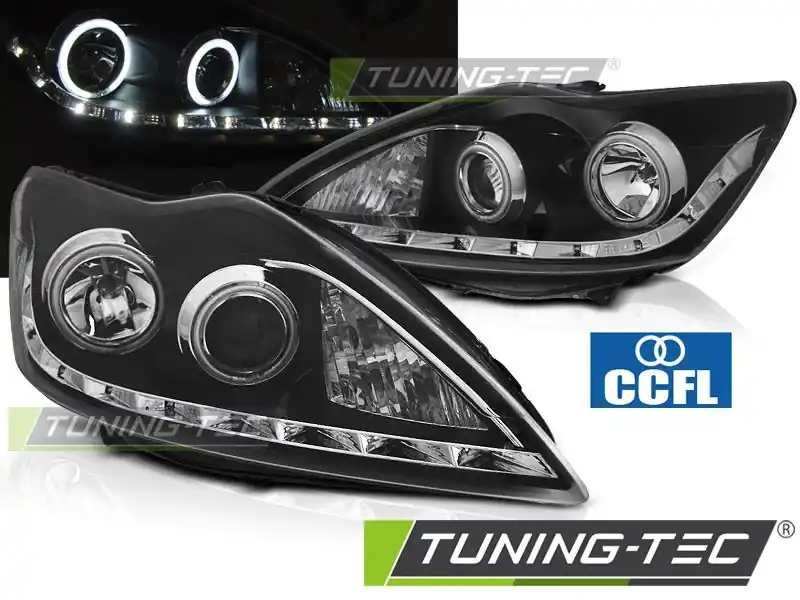 Přední světla Ford Focus II 02/08-10 Angel Eyes CCFL černá Jen Po Omezenou Doba