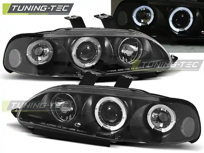 Přední světla Honda Civic 09/91-08/95 4D Angel Eyes černá Nejlepší Cena