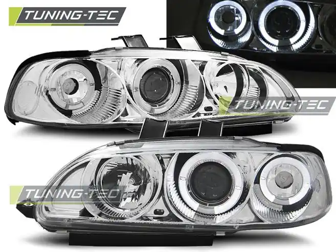 Přední světla Honda Civic 09/91-08/95 4D Angel Eyes chrom Super Cena