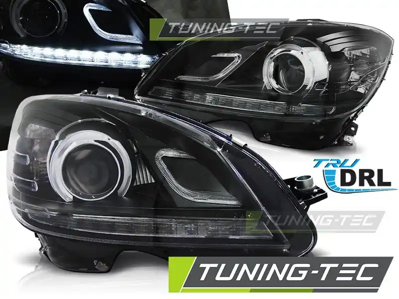 Nejlepší Cena Přední světla Mercedes W204 07-10 DRL černá