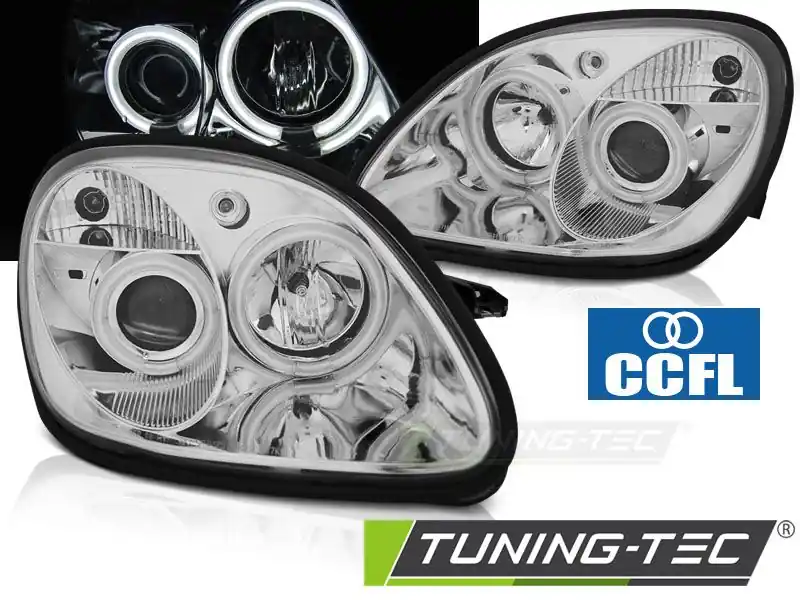Aktuální Přední světla Mercedes R170 SLK 04/96-04 Angel Eyes CCFL chrom