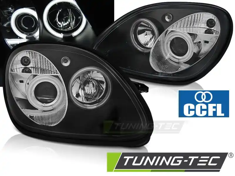 Přední světla Mercedes R170 SLK 04/96-04 Angel Eyes CCFL černá Objednat Nyní