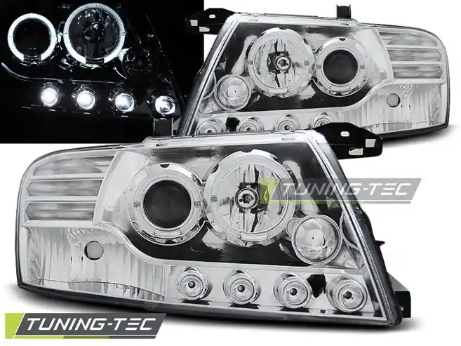 Přední světla Mitsubishi Pajero V60 00-06 Angel Eyes chrom Nejlepší Cena