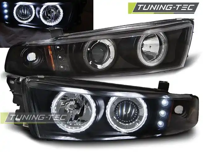Přední světla MITSUBISHI GALANT 8 (EA0) 96-06 ANGEL EYES ČERNÉ CCFL Víkendová Akce