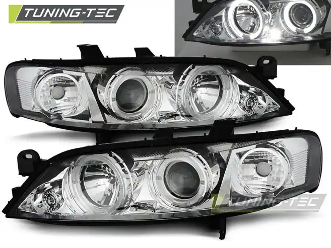 Vysoce Kvalitní Přední světla Opel Vectra B 11/95-12/98 Angel Eyes chrom