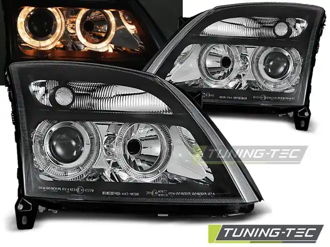 Přední světla Opel Vectra C 04/02-08/05 Angel Eyes černá Dokud Zásoby Vydrží