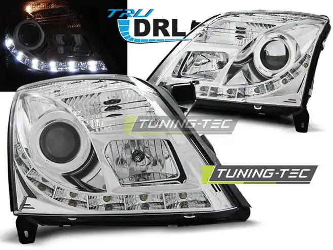 Přední světla Opel Vectra C 04/02-08/05 TRU DRL chrom Výprodej