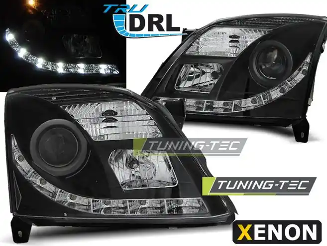Nejlepší Cena Přední světla Opel Vectra C 04/02-08/05 TRU DRL černá xenom D2S