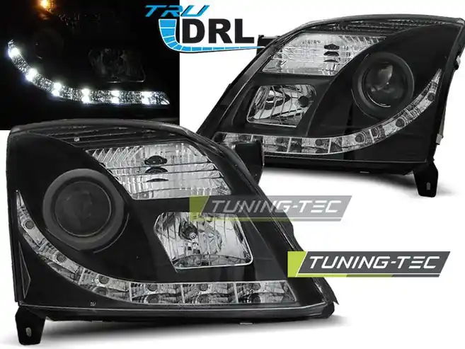 Přední světla Opel Vectra C 04/02-08/05 TRU DRL černá Časově Omezené