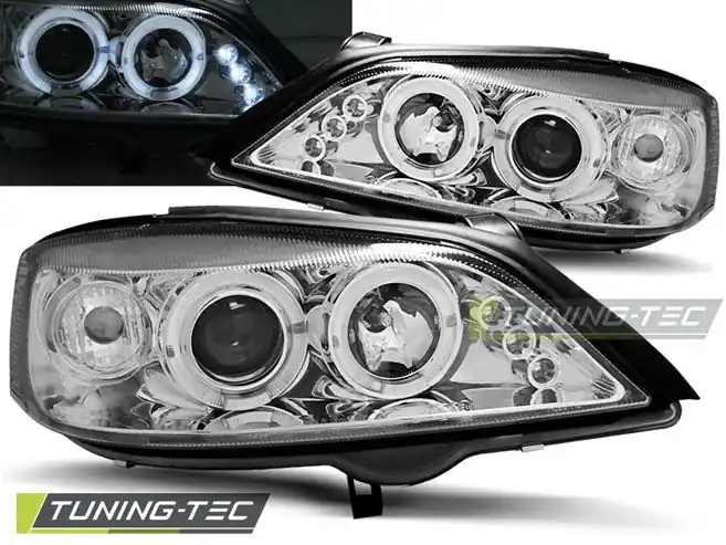 Přední světla Opel Astra G 02/98-02/04 Angel Eyes chrom Výprodej