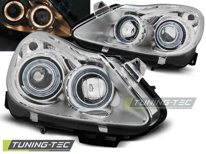 Přední světla Opel Corsa D 04/06-11 Angel Eyes chrom Cenový Hit