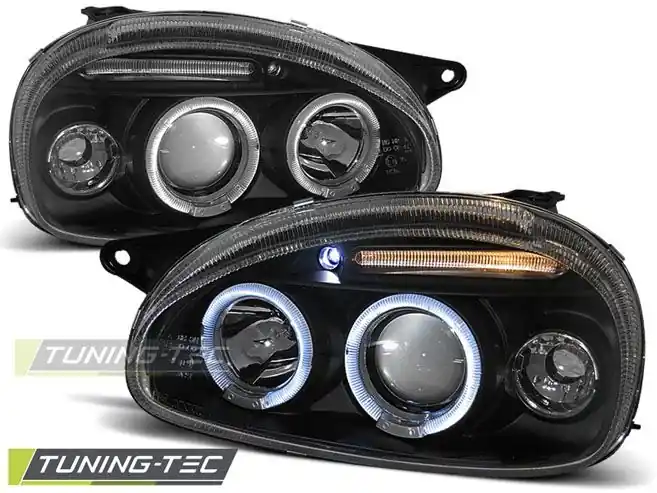 Výprodej Přední světla Opel Corsa B 02/93-10/00 Angel Eyes černá