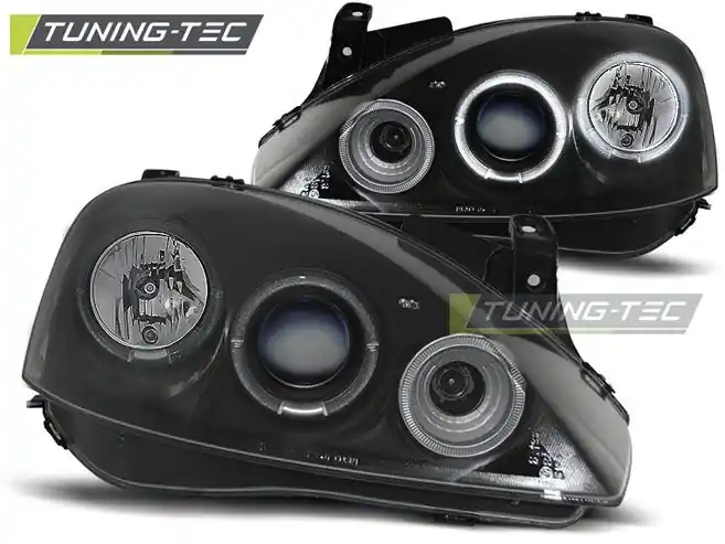 Poslední Šance Přední světla Opel Corsa C 11/00 - 09/06 Angel Eyes černá