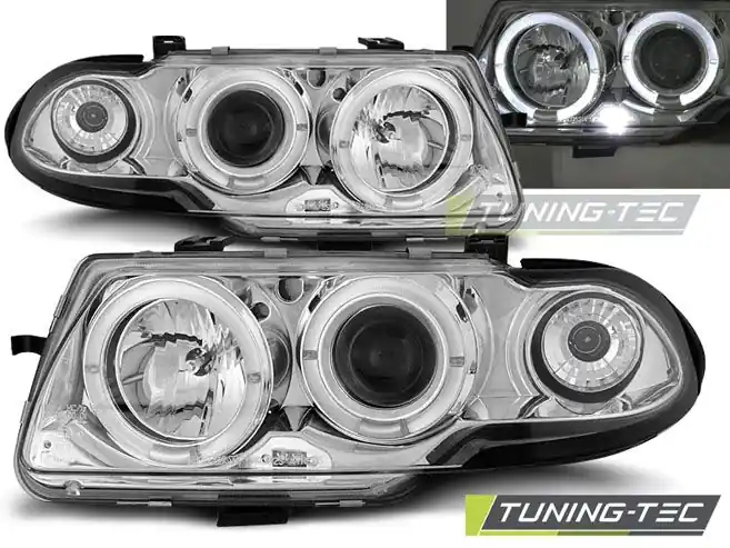 Přední světla Opel Astra F 09/91-08/94 Angel Eyes chrom Omezená Nabídka