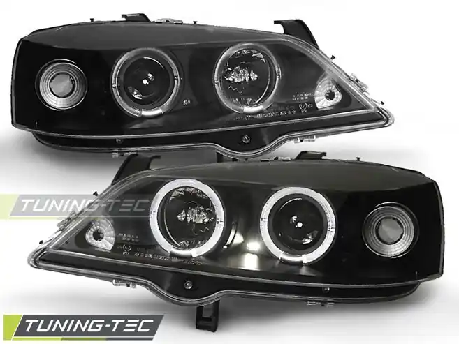 Originální Přední světla Opel Astra G 09/97-02/04 Angel Eyes černá