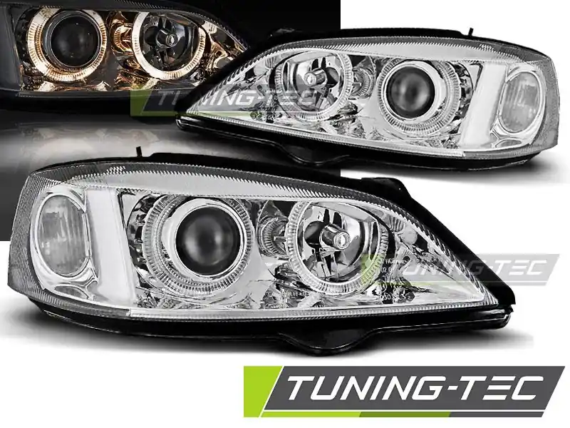 Přední světla Opel Astra G 09/97-02/04 Angel Eyes chrom Expresní Doručení