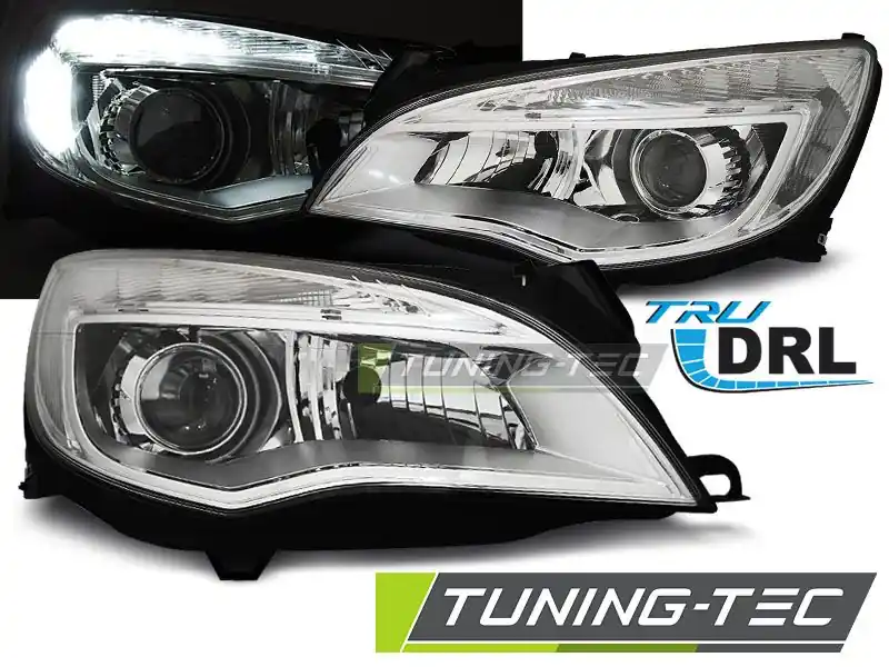 Kup Teď Přední světla Opel Astra J 10-12 chrom TRU DRL