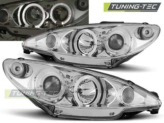 Oblíbený Přední světla Peugeot 206 10/98-02 Angel Eyes chrom