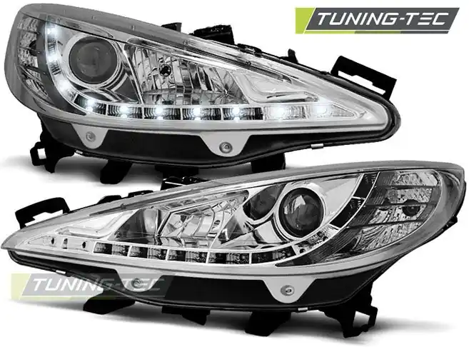 Přední světla Peugeot 207 05/06-06/12 chrom W/MOTOR Oblíbený