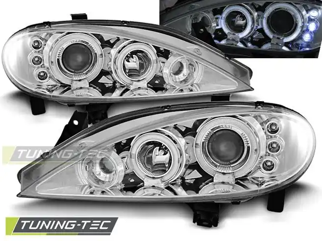 Přední světla Renault Megane 03/99-10/02 Angel Eyes chrom Aktuální