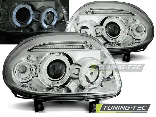 Přední světla Renault Clio II 09/98-05/01 Angel Eyes chrom Expresní Doručení