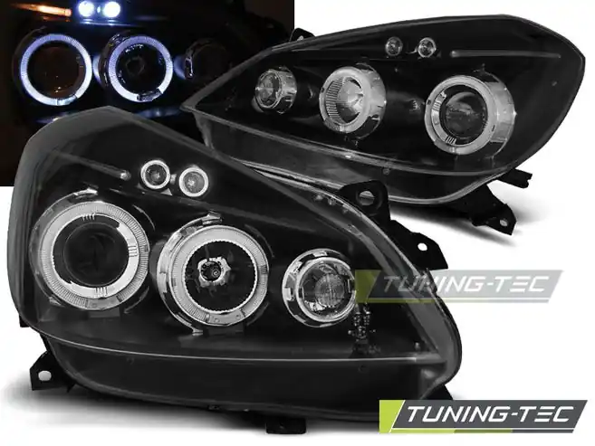 Přední světla Renault Clio 3 05-09 černá Angel Eyes Ihned K Objednání