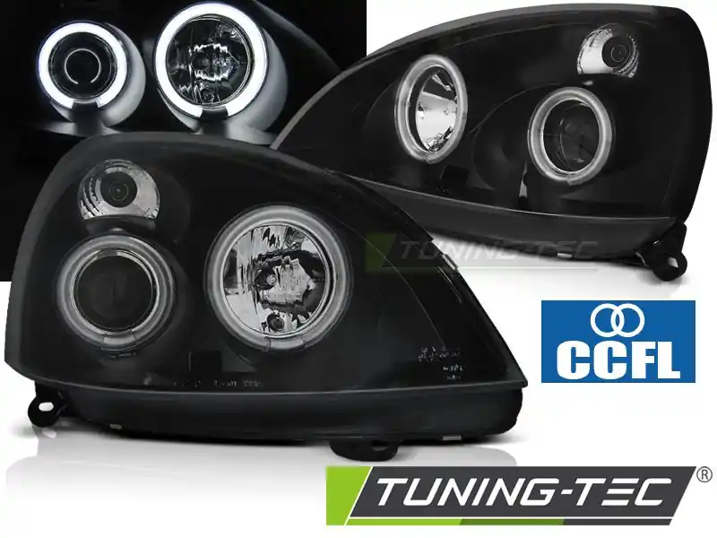 Výprodej Přední světla Renault Clio II 06/01-09/05 Angel Eyes CCFL černá