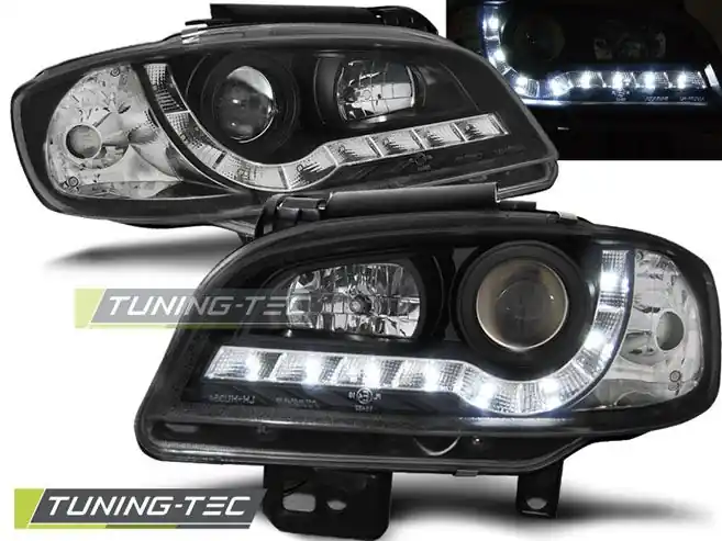 Přední světla Seat Ibiza/Cordoba 09/99-03/02 černá Expresní Doručení