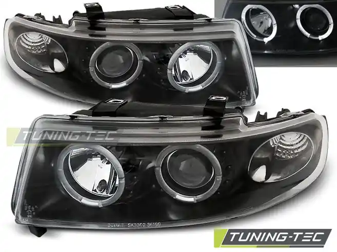Doprava Zdarma Přední světla Seat Leon/Toledo 04/99-08/04 Angel Eyes černá