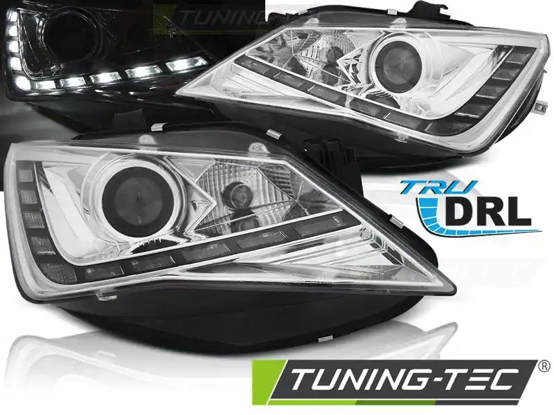Přední světla Seat Ibiza 6J 12-15 TRUE DRL chrom Ihned K Objednání