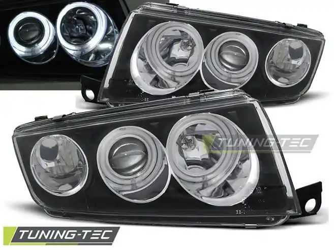 Kup Teď Přední světla Skoda Fabia I 12/99-08 Angel Eyes černá