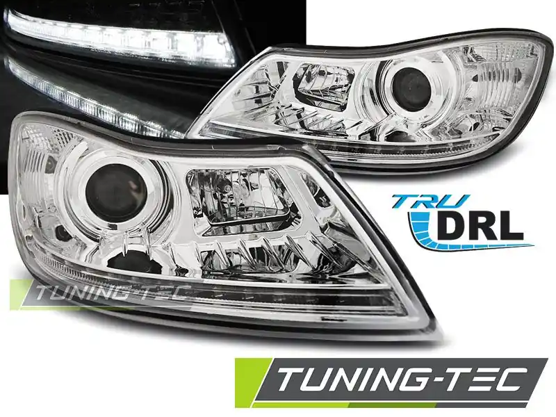Přední světla Skoda Octavia 09-12 TRUE DRL chrom Ihned K Objednání