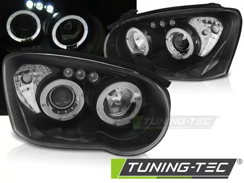 Přední světla Subaru Impreza II GD 03-05 Angel Eyes černá Koupit Online