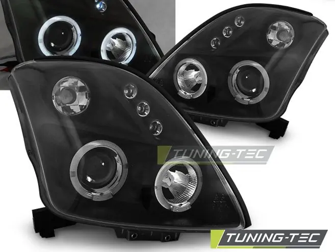 Přední světla Suzuki Swift 05/05-10 Angel Eyes černá Hit Sezóny