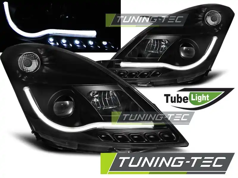 Přední světla Suzuki Swift V 10-16 TUBE černá Horká Nabídka