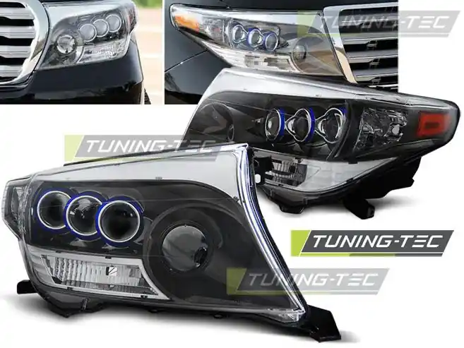 Přední světla Toyota Land Cruiser FJ200 07-12 černý chrom Sleva