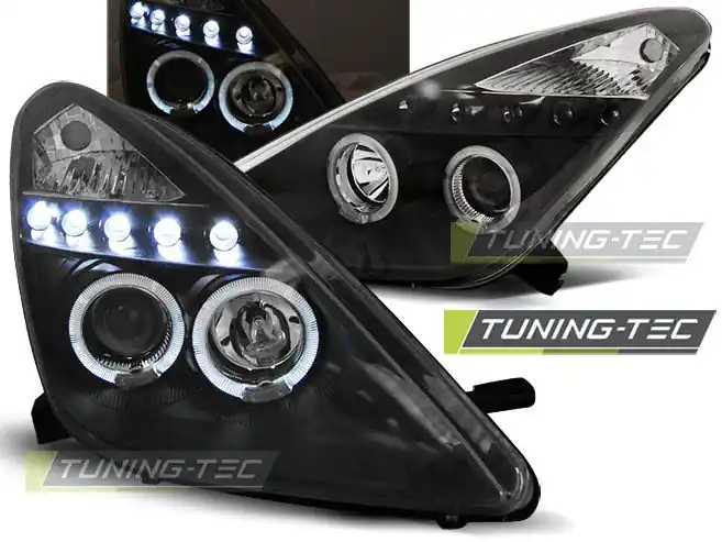 Nová Kolekce Přední světla Toyota Celica T230 99-05 Angel Eyes černá