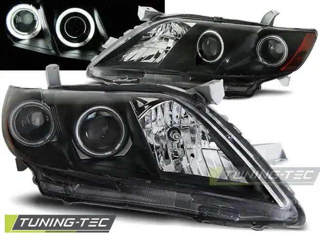 Nejprodávanější Přední světla Toyota Camry 6 XV40 06-09 Angel Eyes černá