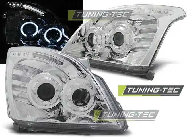 Přední světla Toyota Land Cruiser 120 03-09 Angel Eyes chrom Výhodná Nabídka