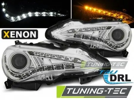 Super Cena Přední světla Toyota GT86 12-16 chrom TRU DRL